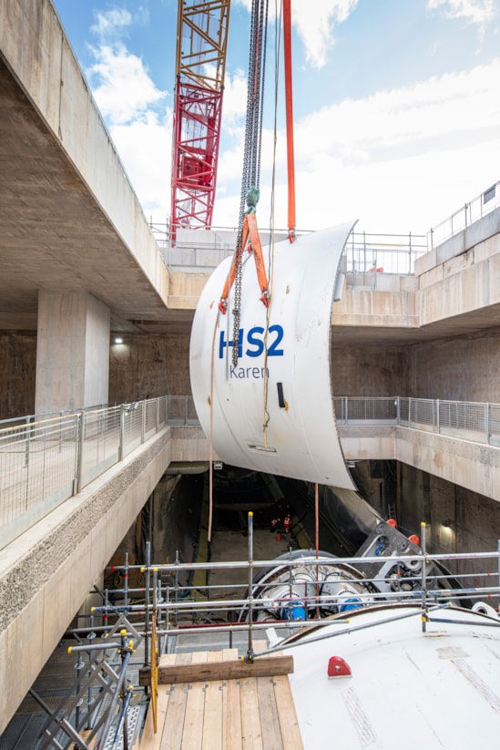 TBM Karen lifted into OOC station box intermediate level