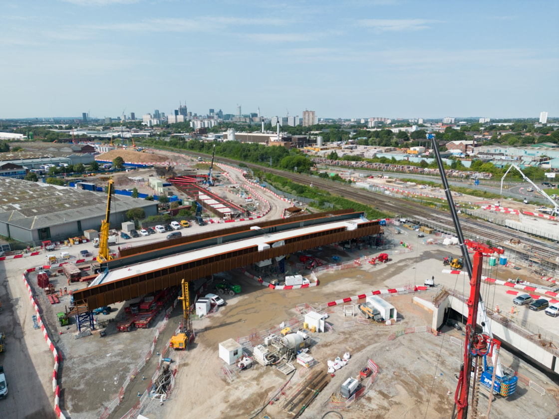 The bridge was built on land next to the existing railway and moved into position in one operation over one weekend