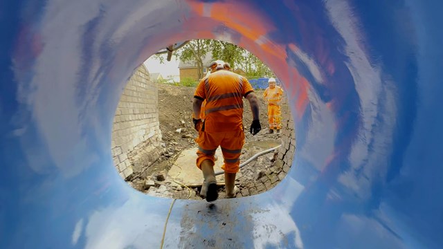 Stepping outside the new culvert liner