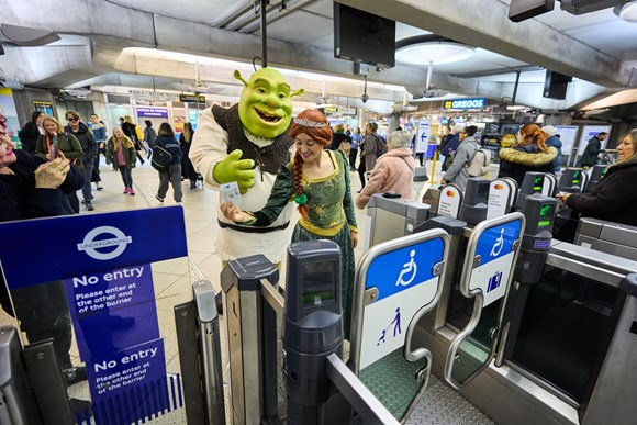 TfL Image - Fiona and Shrek using their Oyster card