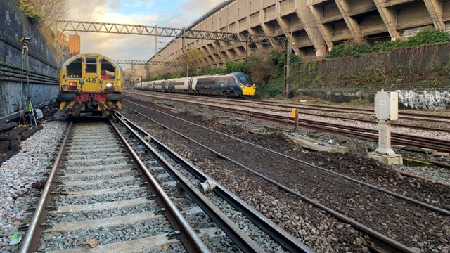 Improved journeys for Bakerloo line and London Overground passengers: Track foundation stone being renewed on the Bakerloo line