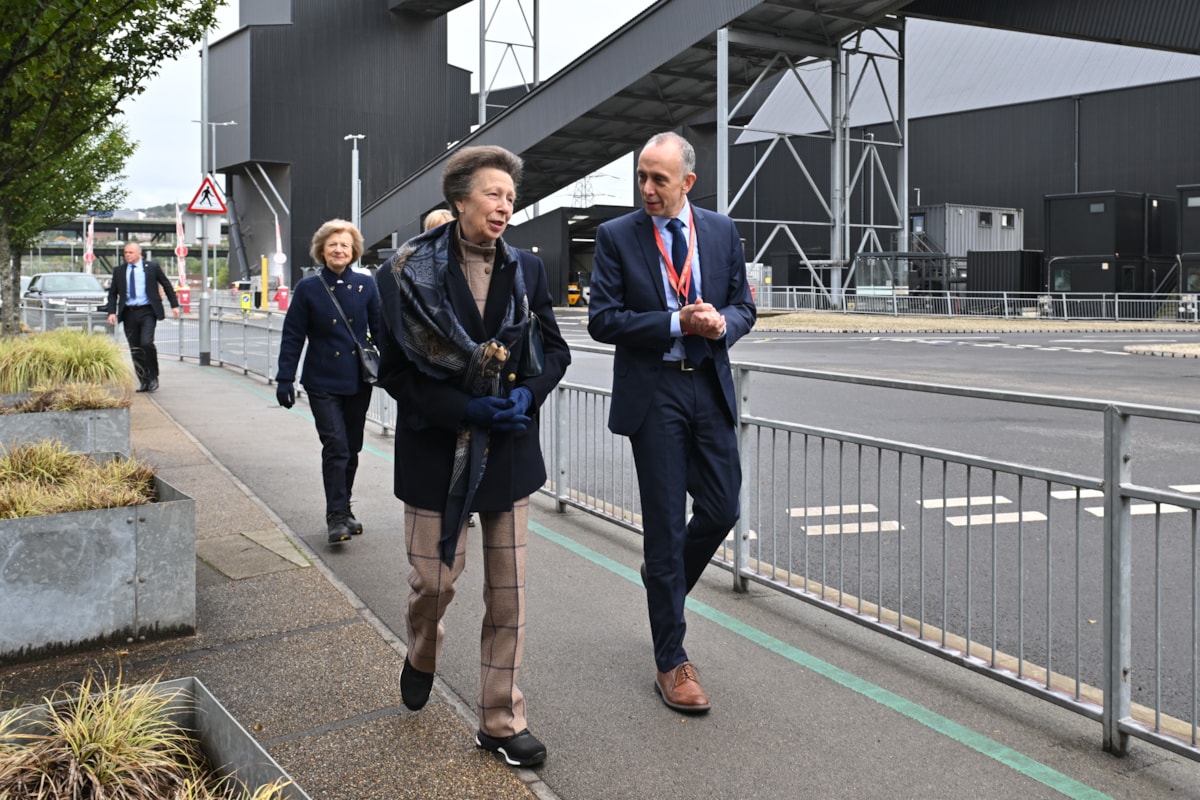 HRH The Princess Royal with Chris Lovatt, COO of Energy Infrastructure Solutions at E.ON, on a tour of Blackburn Meadows renewable energy plant in Sheffield.
2nd October 2024