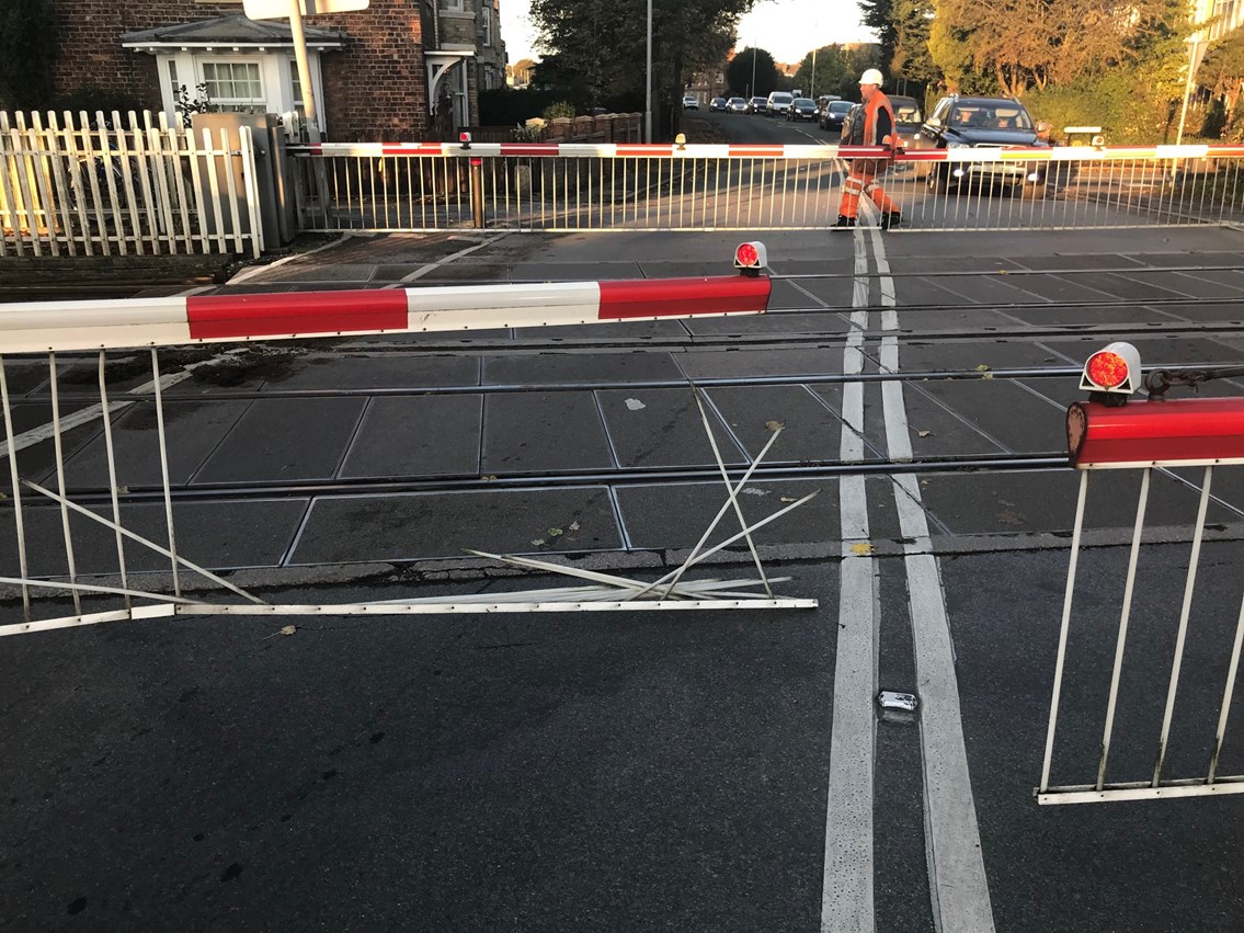 Network Rail urges people in East Yorkshire to use level crossings safely after driver hits barrier in shocking incident