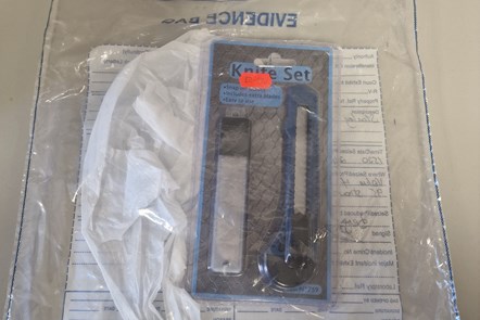 Knife sold to 14 year old by Homix Enterprise during a test purchase operation by Islington Trading Standards team