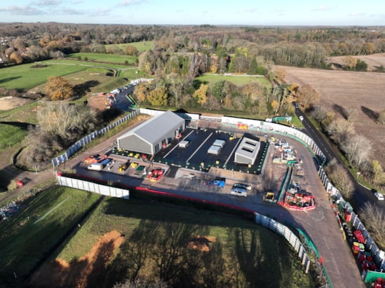 Aerial view of HS2's Chiltern tunnel ventilation shaft at Chalfont St Peter (December 2025) 3