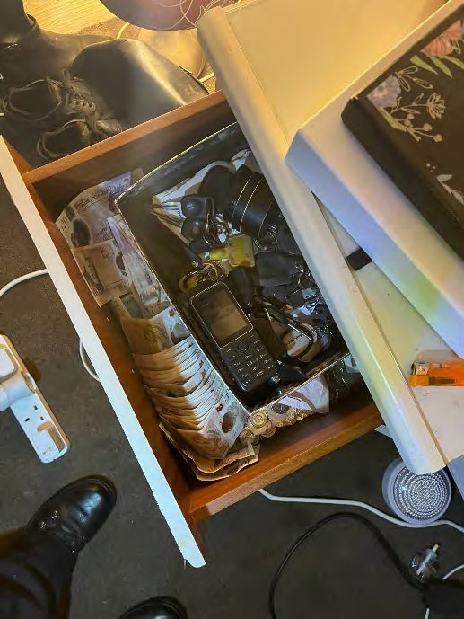 Simon Huckvale seized items