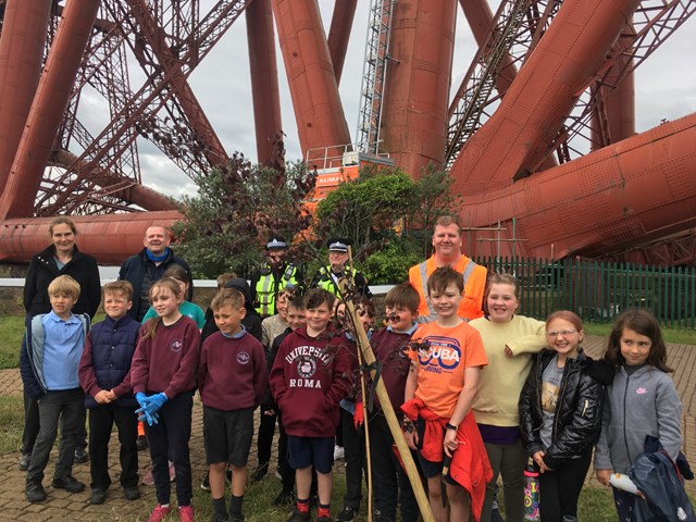 North Queensferry Primary planting at Forth Bridge