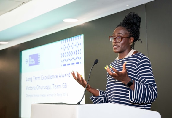 TfL Image - Victoria Ohuruogu (Team GB) Olympic Bronze medal winner in Paris in 2024 at TfL's Travel for Life Awards