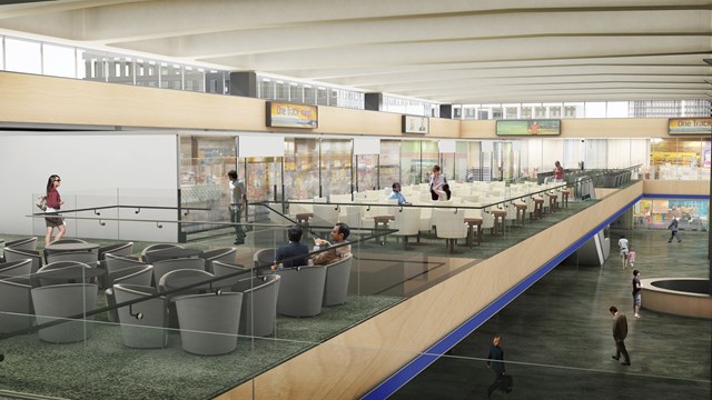 Artist's impression of inside the redeveloped Euston station: New eateries, cafes and restaurants at Euston railway station