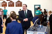 Energy Minister Paul Wheelhouse with pupils from Larbert High1
