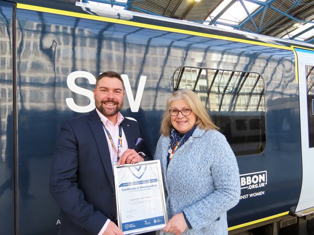 Safeguarding on Rail 2 2024: Daniel O'Riordan – Head of Security and Safety Assurance (L) and Allison Charman – Workforce Safeguarding Coordinator (R)