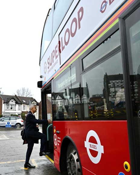 TfL Image - Mayor boards Superloop bus