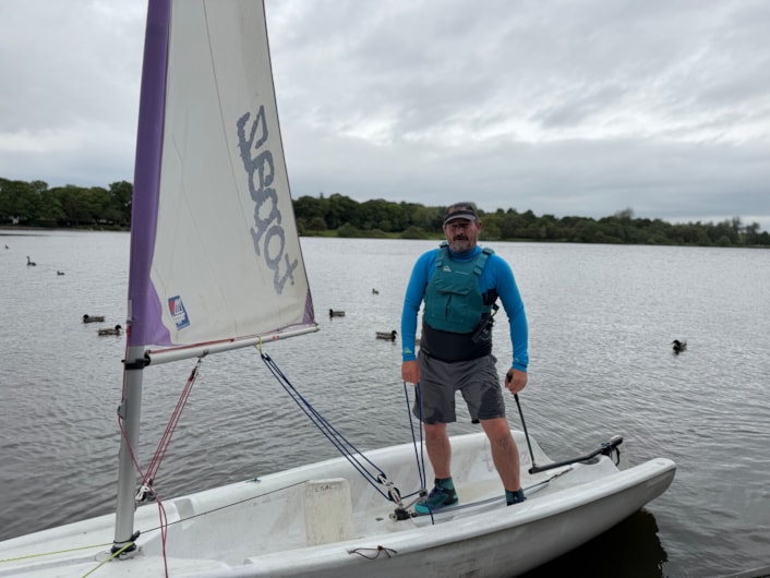 Activity centre sailing challenge: Adam-Peter Gair, outdoor activities manager at the centre on the water at Yeadon Tarn ahead of this weekend's Leeds 400 challenge.