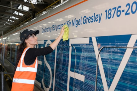 Applying the new 'Gresley 150' livery, LNER