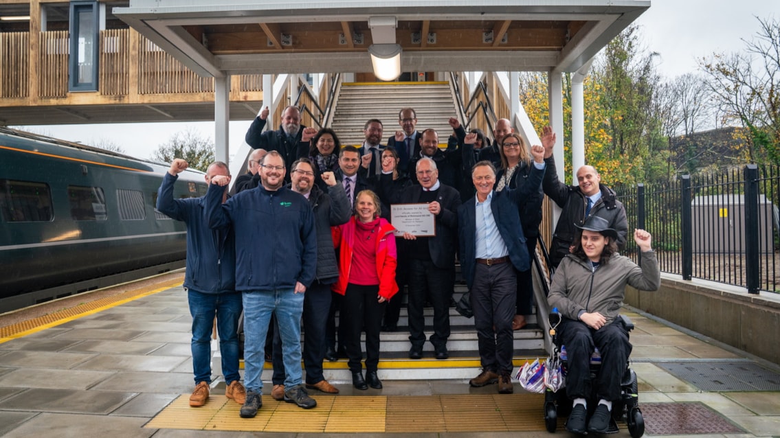 Access for All at St Erth as new footbridge with lifts is officially opened: St Erth AfA footbridge opening 14-11-25-2