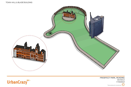 Reading Town Hall and Blade: Concept design for Prospect Park mini-golf