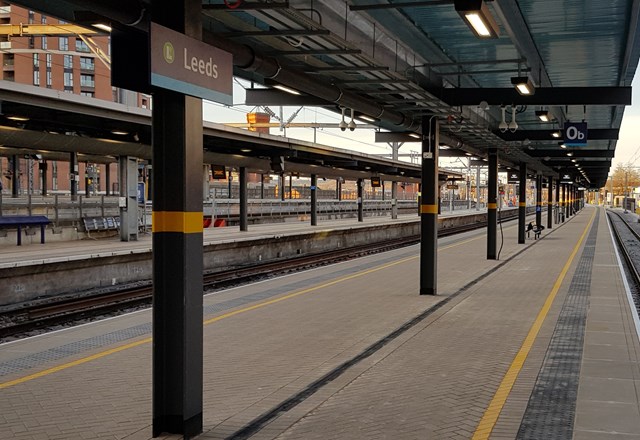 Passengers in Yorkshire and the North East urged to plan ahead and only travel by train if necessary on Thursday and Saturday: Leeds station platforms