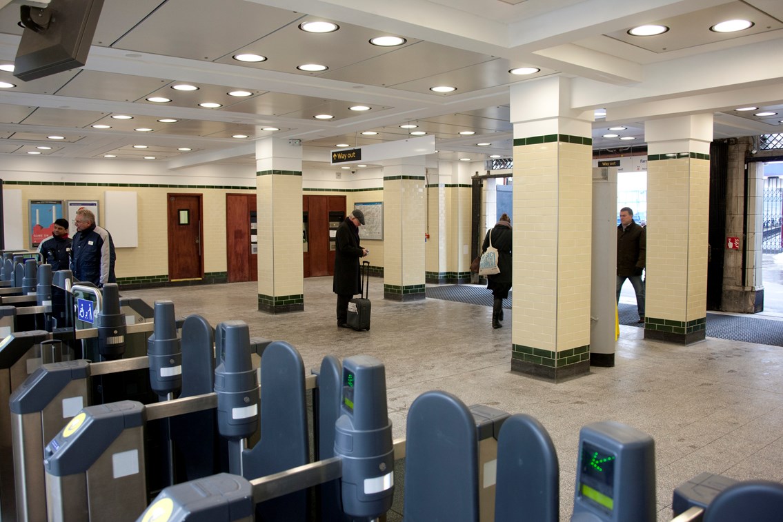 Newly reopened London Underground entrance at Farringdon