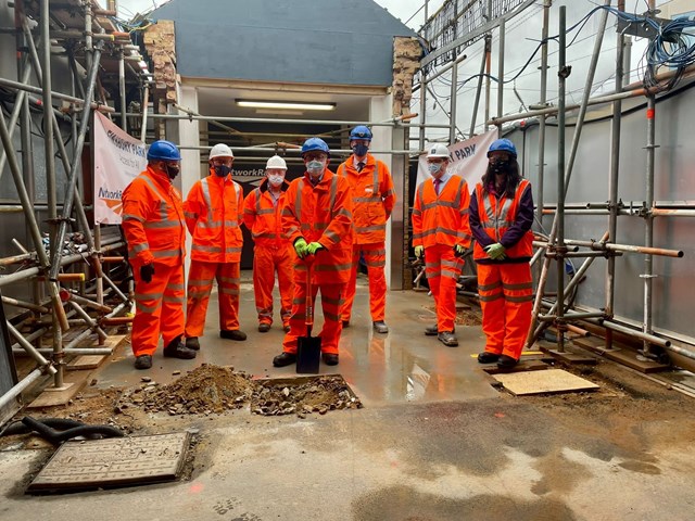 Jeremy Corbyn joins Network Rail for ground-breaking event on project to make Finsbury Park station fully accessible: Ground-breaking event, Finsbury Park station