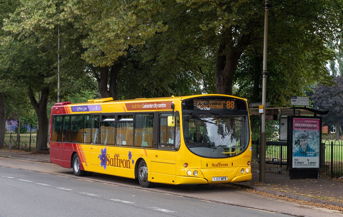 First Saffron Bus