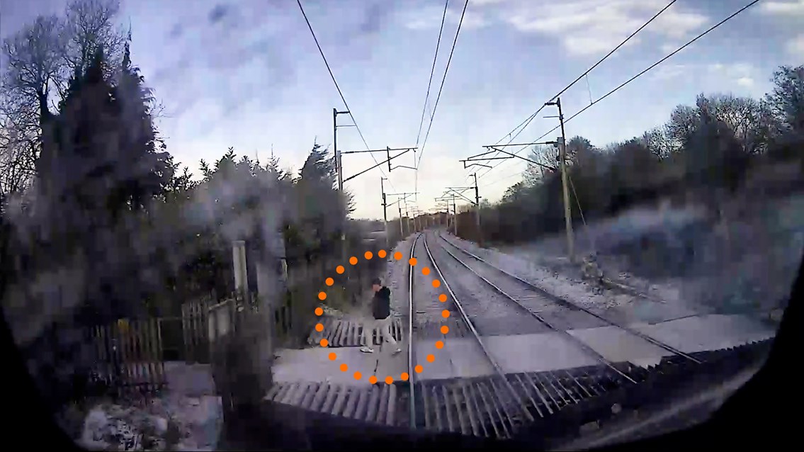 CCTV from Avanti train driver cab near miss on West Coast main line near Runcorn Jan 2023