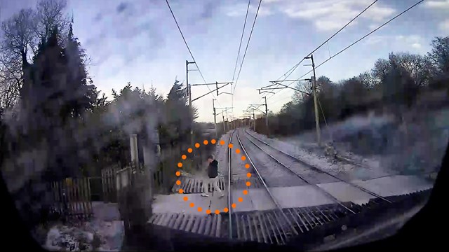 CCTV from Avanti train driver cab near miss on West Coast main line near Runcorn Jan 2023: CCTV from Avanti train driver cab near miss on West Coast main line near Runcorn Jan 2023