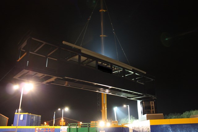 New footbridge lifted in at Axminster station