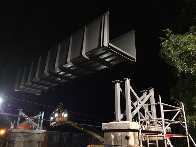 Early opening of Penrith’s new £1.1m footbridge over the West Coast main line: Gillwilly footbridge bridge lift