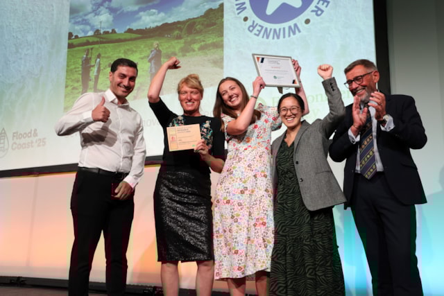 Partners involved in DRIP collecting their Flood and Coast Excellence Award