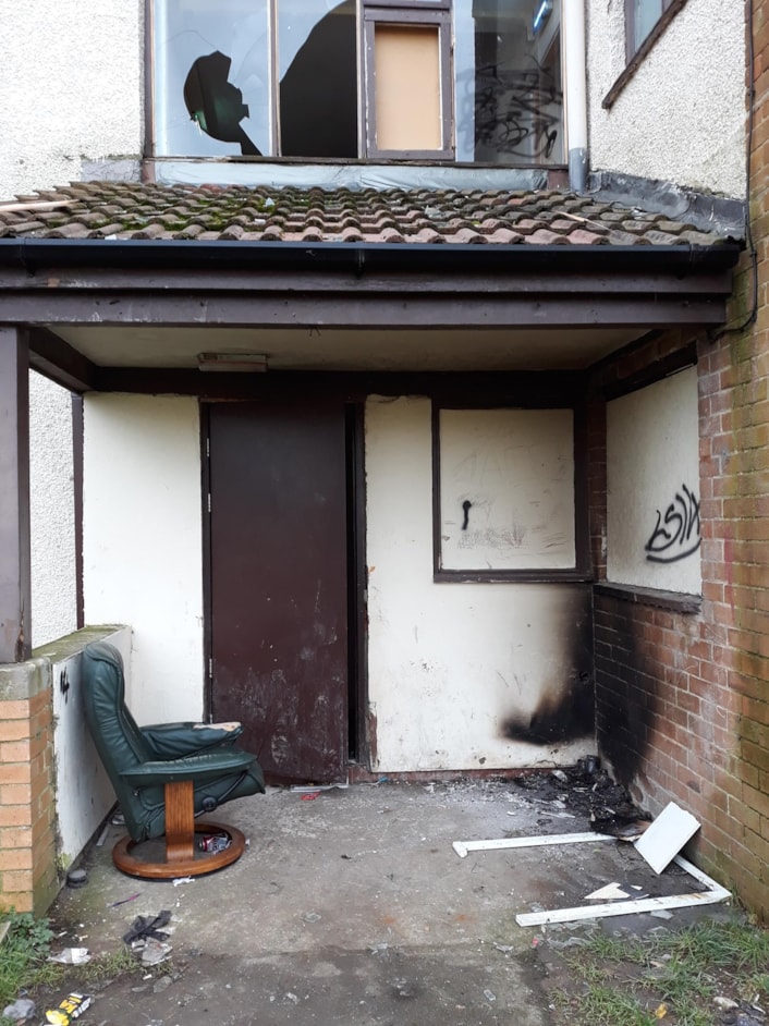 Kingsdale 6: An archive image of the Kingsdale Court flats complex in the Seacroft area of Leeds.