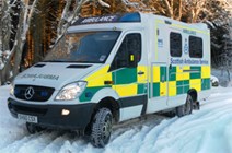 NHS Ambulance in the snow / winter: From SG Flickr