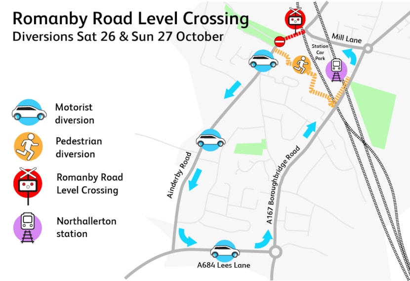 Northallerton Rod Diversion Map