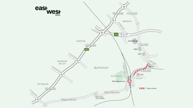 Saxon Street diversionary route - January 2026: Saxon Street diversionary route - January 2026