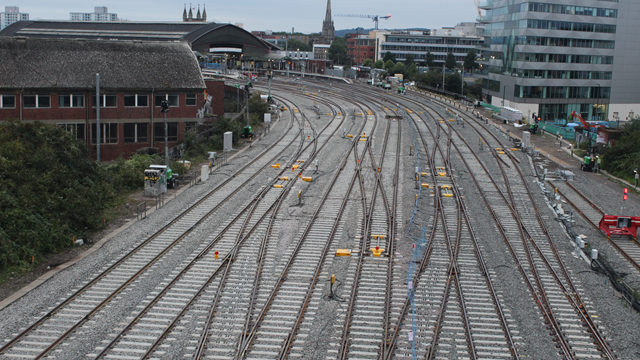 Railway between Southampton and Bournemouth to close for 5 days for major improvements in November: View of upgraded track at Bristol East Junction