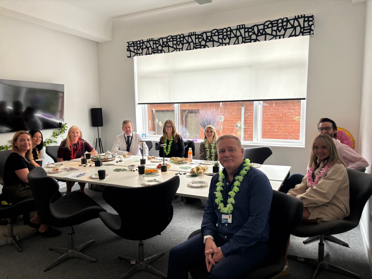 Joe McLachlan, Chief Executive, Linda McAulay-Griffiths, Director of Education and Skills and Margorie Harvie, Council Employability Manager with colleagues and partners at SL33