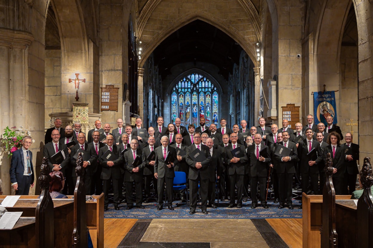 DPHAR 2026 - Leeds Male Voice Choir: Colin, pictured centre, with Leeds Male Voice Choir at a recent concert. Picture credit: Stage Shots Photography
