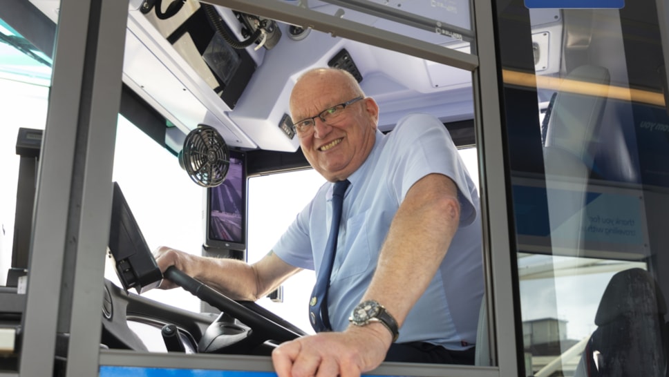 First Bus driver in cab