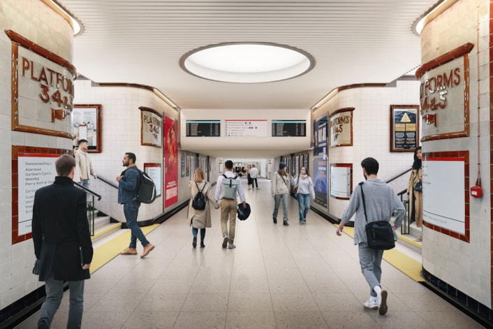 Cardiff Central station - western subway: Cardiff Central station - western subway