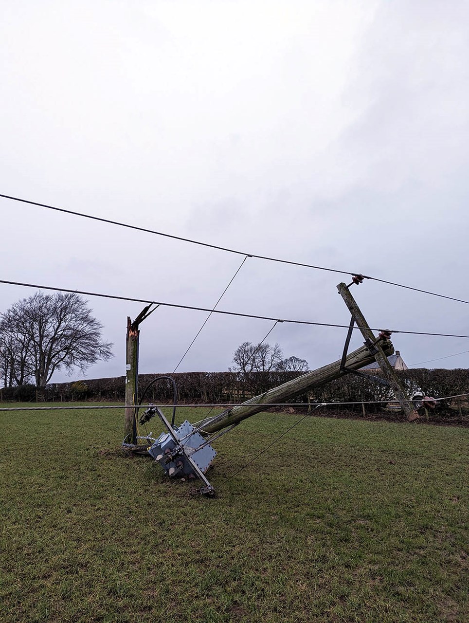 Pole damage Southwaite, Cumbria 1 small
