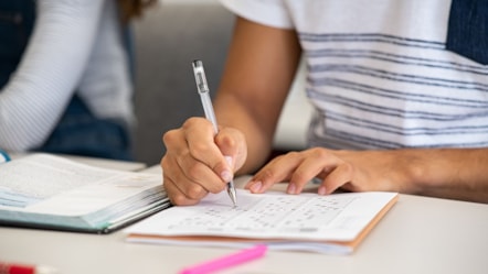pupil taking a test