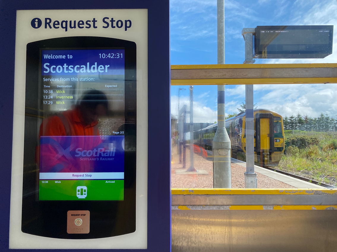 Further request-stop kiosks added on Far North Line: Request-stop kiosk in place at Scotscalder
