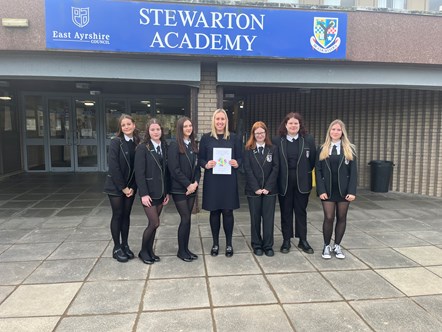 Miss Dunsmuir with RMPS learners from Stewarton Academy
