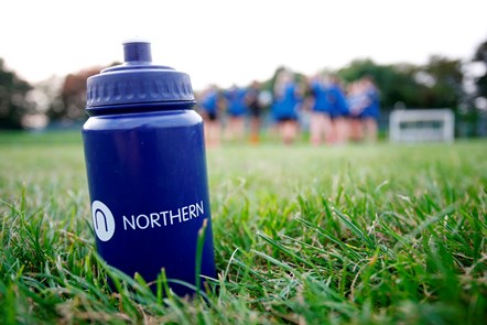 Image shows Northern branded water bottle