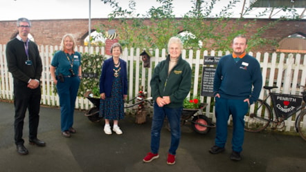 From left to right: Damien Henderson, Senior Regional Growth Manager at Avanti West Coast; Ellie Slack, Avanti West Coast Customer Service Assistant; Mayor of Penrith, Councillor Val Bowen; Penrith Community Gardener, Joan Robinson; and Jake Birkett, Avanti West Coast Team Leader mark opening of new