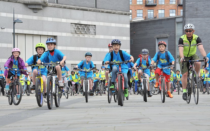 Leeds pupils take to two wheels for Bike Week: bikeweek2015riders.jpg