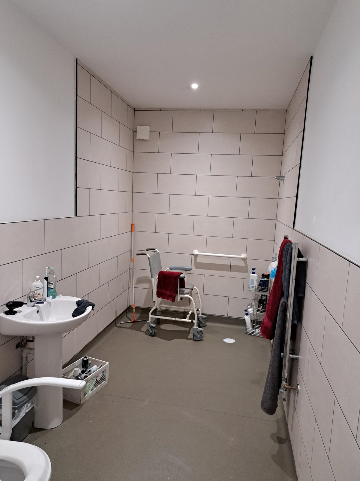 A bathroom at the Slyne Road supported living apartments