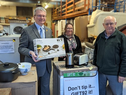 Cllr Michael Green; Tracy Worden, Under One Roof team leader; Peter Metcalf, chairman atGift92