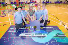 Siemens Mobility Operations Support Manager Natalie Thornton with pupils from Airmyn Park Primary School, one of the 13 schools from the Goole area who took part: Siemens Mobility Operations Support Manager Natalie Thornton with pupils from Airmyn Park Primary School, one of the 13 schools from the Goole area who took part