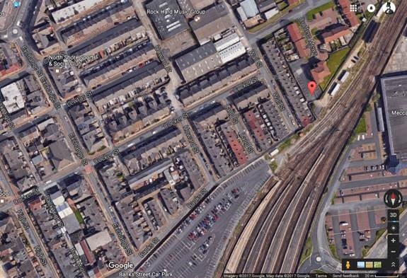 Satellite image of Blackpool North signal box 2