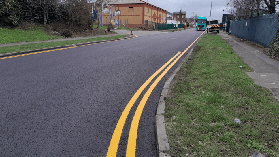 A resurfaced road in Reading